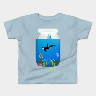 Sea world in a jar - Kawaii Kids T-Shirt